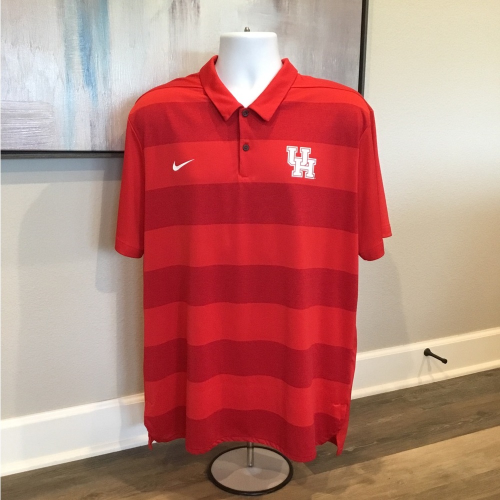 Nike Red Polo Shirt with UH Logo Men’s Sz XL